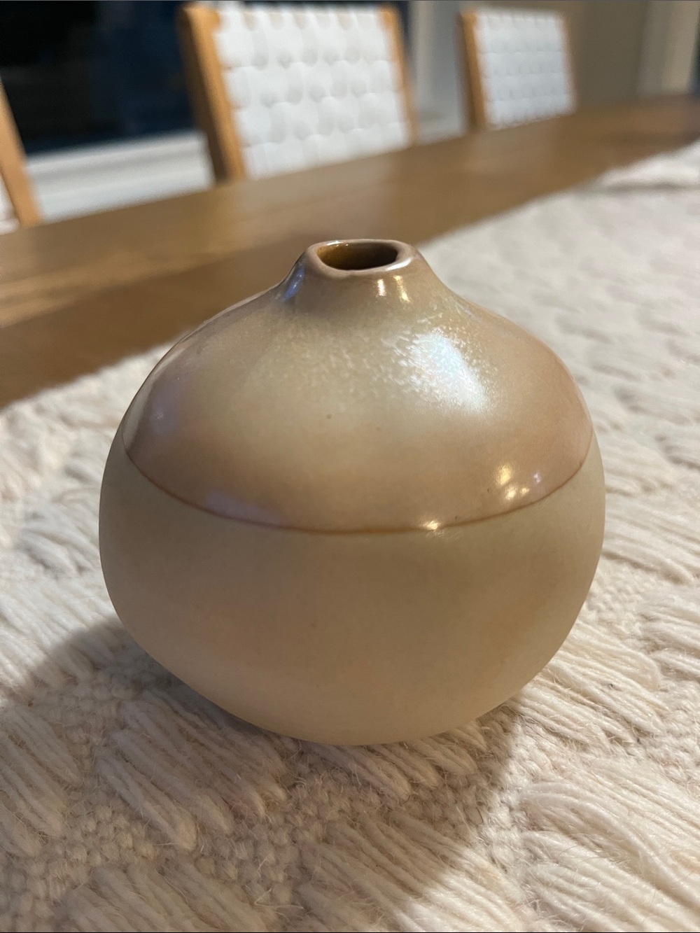 NWT Neutral Beige Ceramic Bud Vase - Home Art